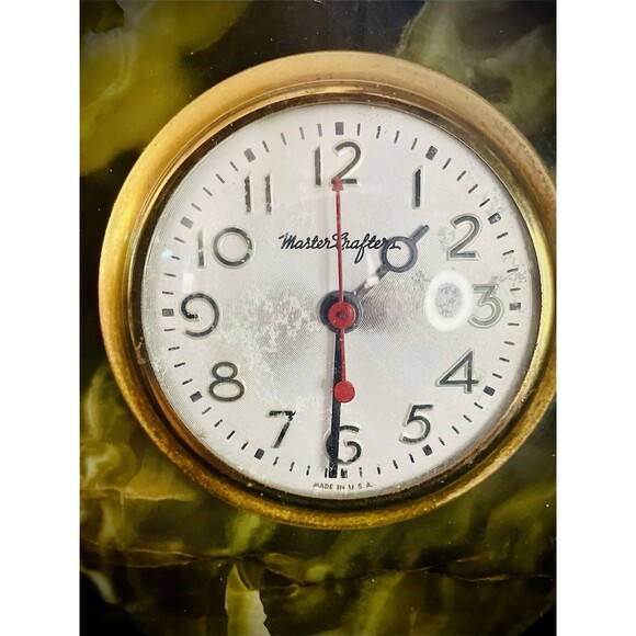 Antique Estate Piece Onyx Art Deco Circa '38 Master Crafters Horse Mantel Clock - Picture 5 of 8